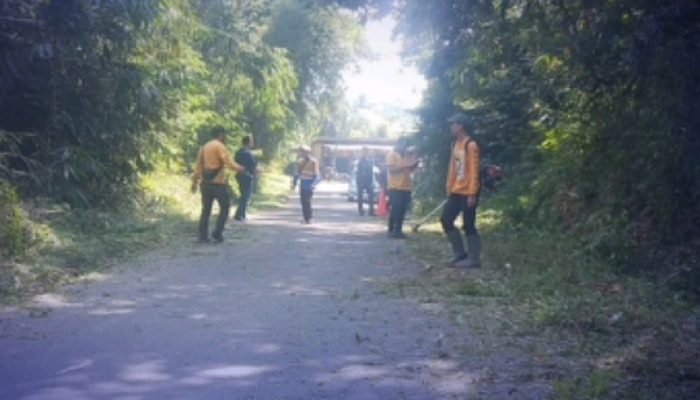 UPTD PU Jampangtengah Rutin Bersihkan Bahu Jalan Cikawung-Nyalindung