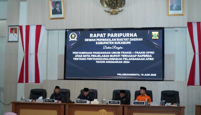 DPRD Sukabumi Gelar Rapat Paripurna Pertanggungjawaban APBD 2024, Fraksi Sampaikan Pandangan