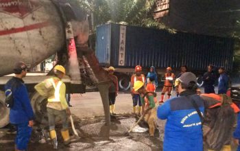 Perbaikan Crossing di Jalan Gedong Panjang Rampung