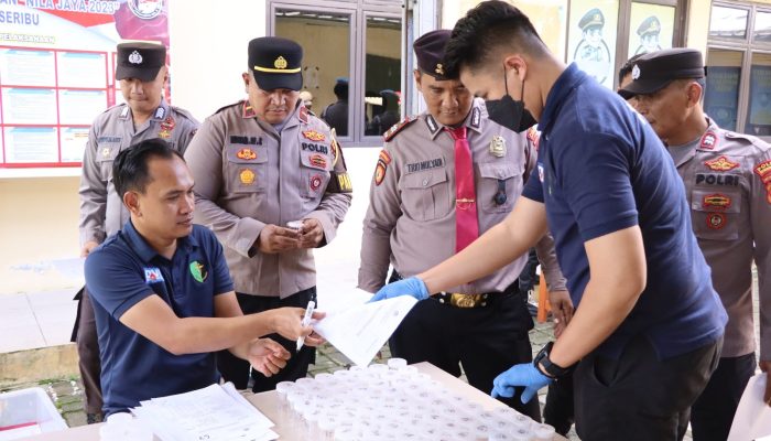 Polres Kepulauan Seribu Gelar Pengecekan Urine Seluruh Anggota, Hasil Negatif Narkoba
