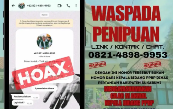 Waspada Penipuan! Nama Pejabat Dinas Pertanian Kabupaten Sukabumi Dicatut Lewat WhatsApp