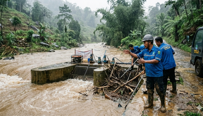 Cuaca Ekstrem dan Pemeliharaan Infrastruktur, Perumdam TJM Sukabumi Gerak Cepat Normalisasi Aliran Air