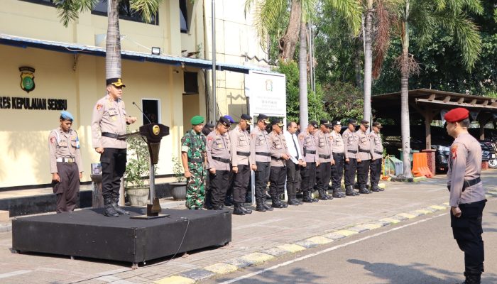 Polres Kepulauan Seribu Gelar Apel Siaga Pengamanan Laga Persija vs Persib di Marina Ancol