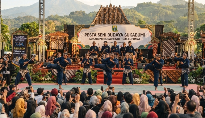 Ilustrasi Pagelaran Seni Budaya Sukabumi untuk mengisi Segment Kepariwisataan Sukabumi melalui talenta Lokal