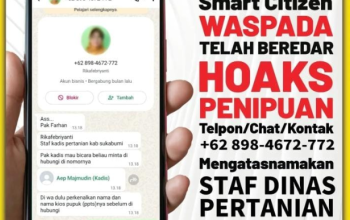 Dinas Pertanian Kabupaten Sukabumi Imbau Masyarakat Abaikan Nomor yang Mengatasnamakan Staf Dinas Ini !