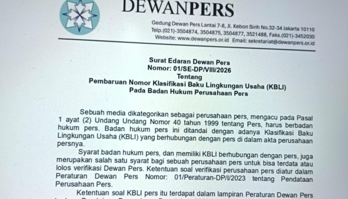 KBLI 2025 Berubah, Dewan Pers Tata Ulang Perusahaan Media